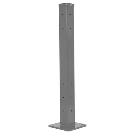 Vestil Rigid Tube Post 42In Bolt-On Style Gray Semi Gloss GR-F3R-DI-TP42-GYSG